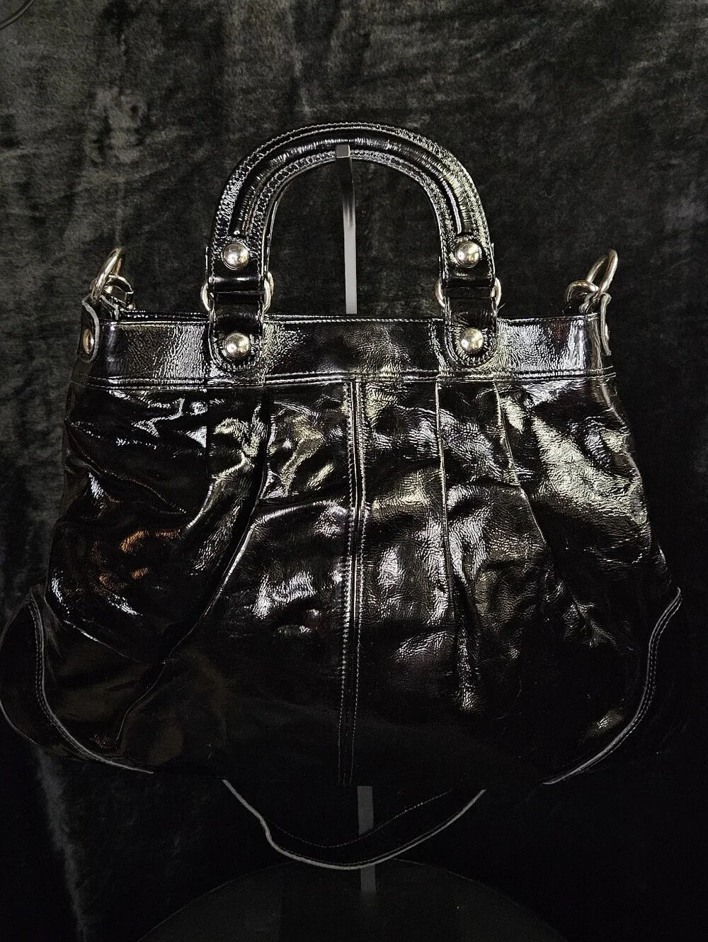Via Repubblica Made In Italy Black Genuine Leather Satchel